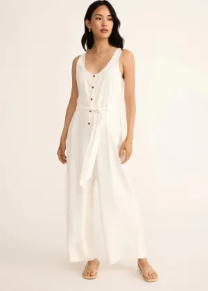 #1 Best Seller: Adler Linen Jumpsuit - White  Ends Soon!