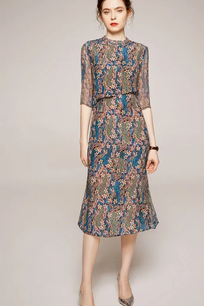 #1 Best Seller: Half Sleeve Overlay Slim Dress XL in Clearance  Going Fast!