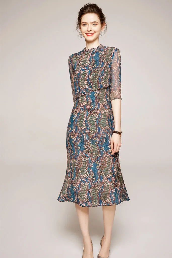 #1 Best Seller: Half Sleeve Overlay Slim Dress XL in Clearance  Going Fast!