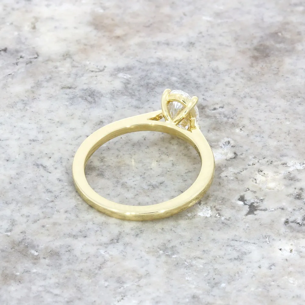 18ct Gold 1.00ct Oval Brilliant Cut Lab Grown Diamond Solitaire Ring E VVS 1