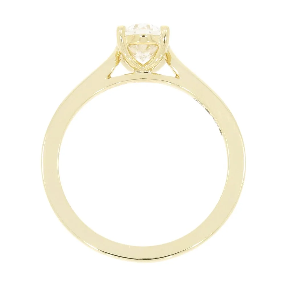 18ct Gold 1.00ct Oval Brilliant Cut Lab Grown Diamond Solitaire Ring E VVS 1