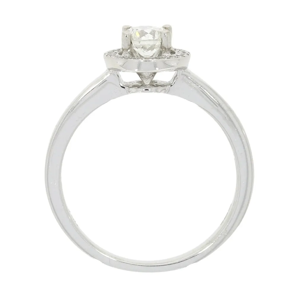 18ct White Gold 0.58ct Halo Cluster Diamond Ring