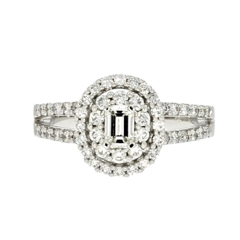 18ct White Gold 1.05ct Diamond Cluster Ring