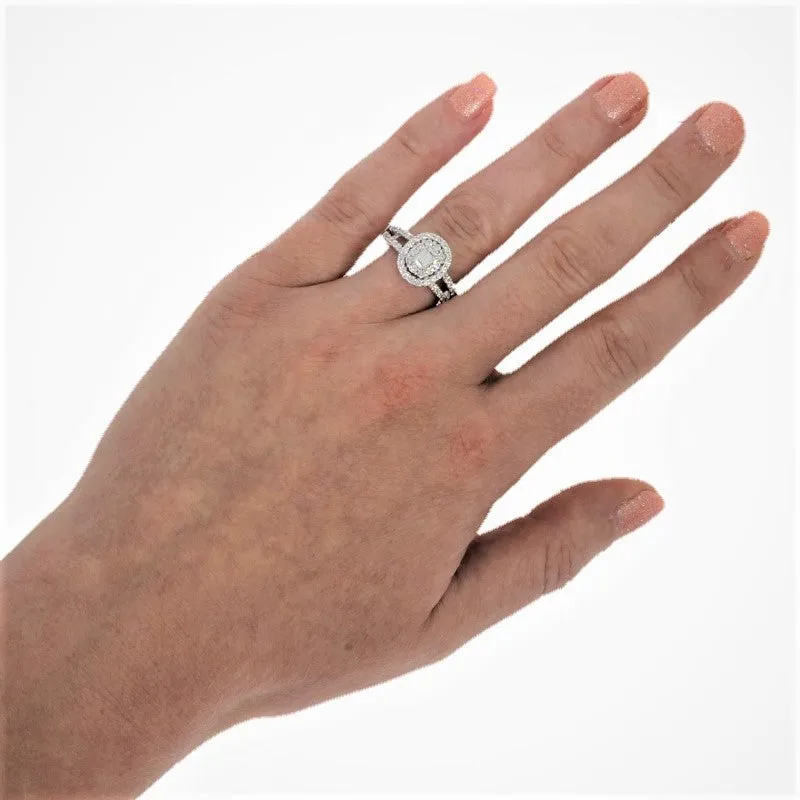 18ct White Gold 1.05ct Diamond Cluster Ring