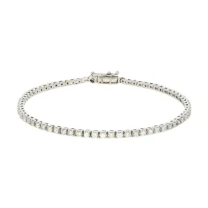 18ct White Gold 2.33cts Brilliant Cut Diamond Line Tennis Bracelet