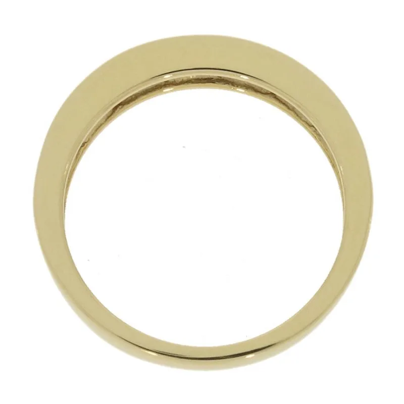 18ct Yellow Gold 0.16ct Diamond & Emerald Half Eternity Ring
