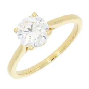 18ct Yellow Gold 1.22ct Brilliant Cut Lab Grown Diamond Solitaire Ring D VS1