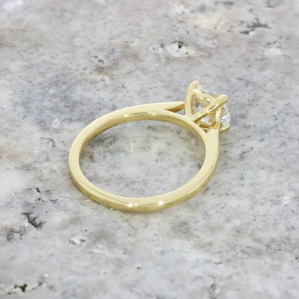 18ct Yellow Gold 1.22ct Brilliant Cut Lab Grown Diamond Solitaire Ring D VS1