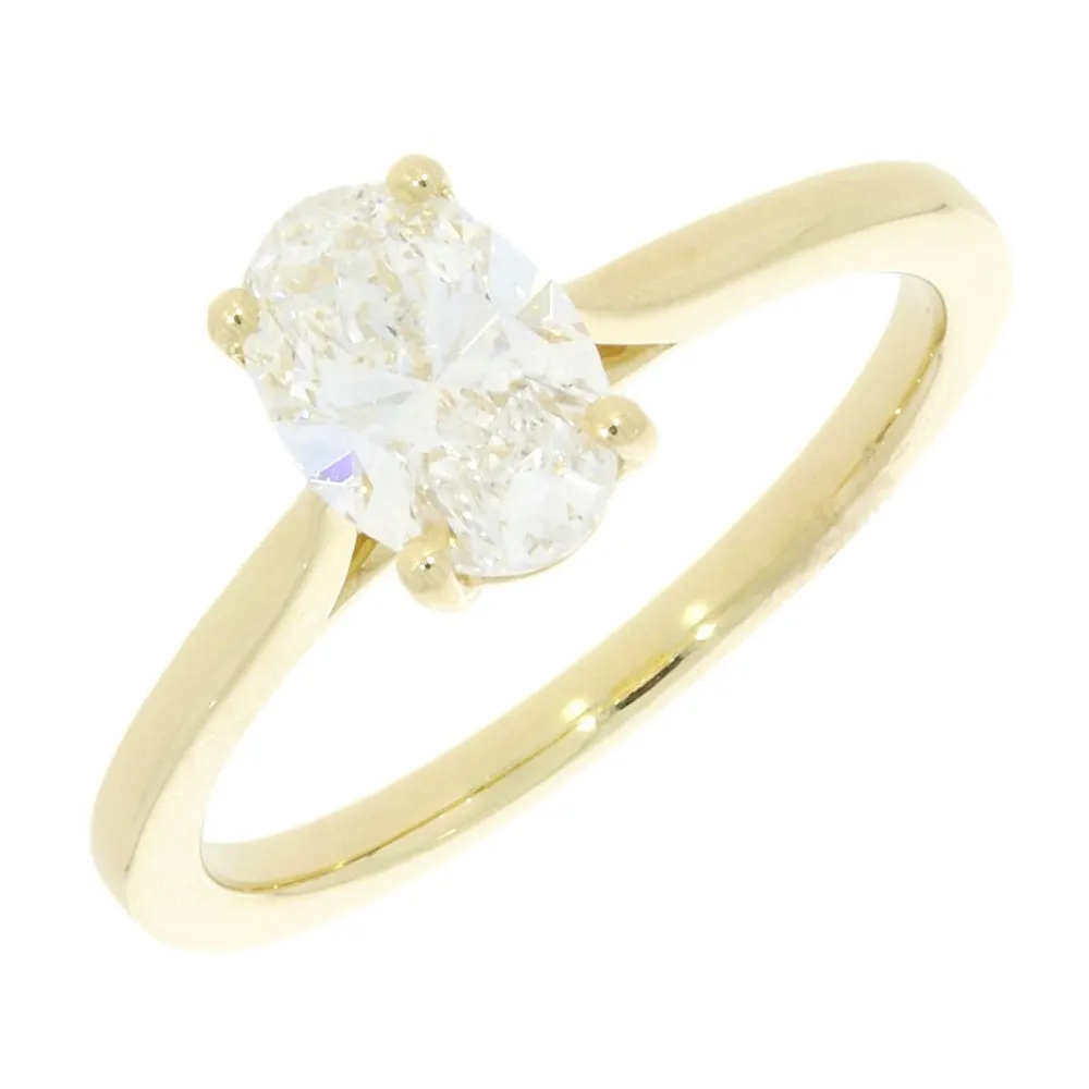 9ct Gold 1.00ct Oval Cut Lab Grown Diamond Solitaire Ring E VS2