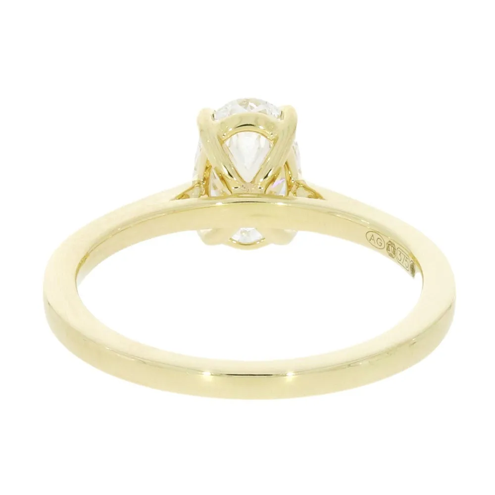 9ct Gold 1.00ct Oval Cut Lab Grown Diamond Solitaire Ring E VS2