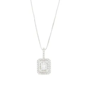 9ct White Gold 0.35cts Diamond Set Pendant and Chain Necklace