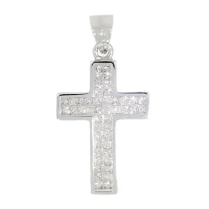 9ct White Gold 1.00ct Diamond Set Cross Pendant