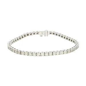 9ct White Gold 1.00cts Brilliant Cut Diamond Line Tennis Bracelet