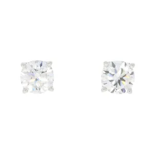 9ct White Gold 1.21cts Lab Created Brilliant Cut Diamond Solitaire Stud Earrings