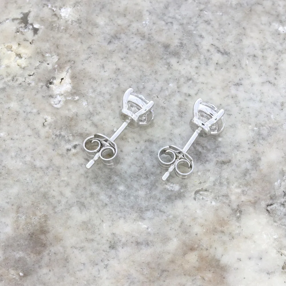 9ct White Gold 1.21cts Lab Created Brilliant Cut Diamond Solitaire Stud Earrings