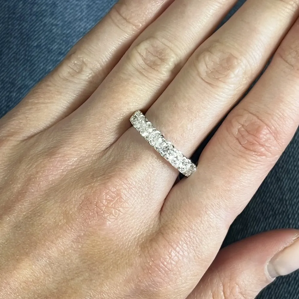 9ct White Gold 1.52cts Lab-Created Diamond Brilliant Cut Half Eternity Ring