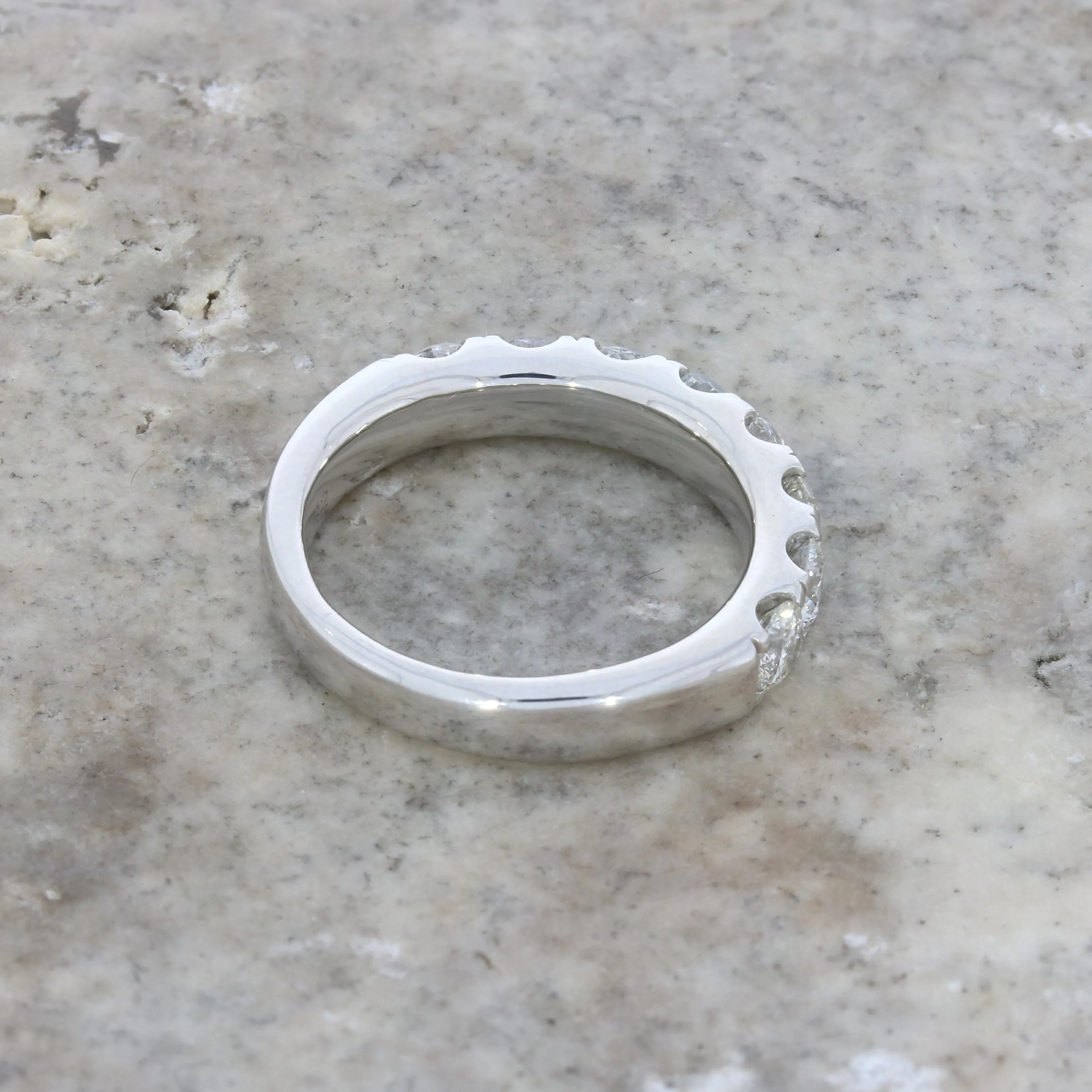 9ct White Gold 1.52cts Lab-Created Diamond Brilliant Cut Half Eternity Ring