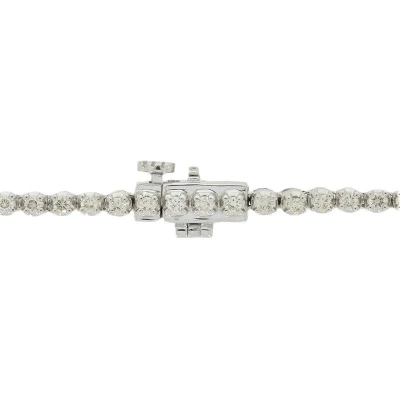 9ct White Gold 3.28cts Diamond Graduated Line Necklace