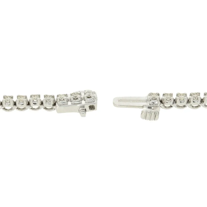 9ct White Gold 3.28cts Diamond Graduated Line Necklace