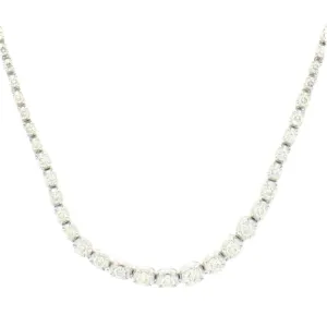 9ct White Gold 3.28cts Diamond Graduated Line Necklace