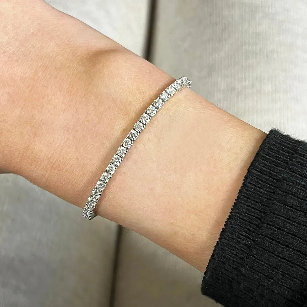 9ct White Gold 4.00cts Lab Grown Diamond Tennis Bracelet