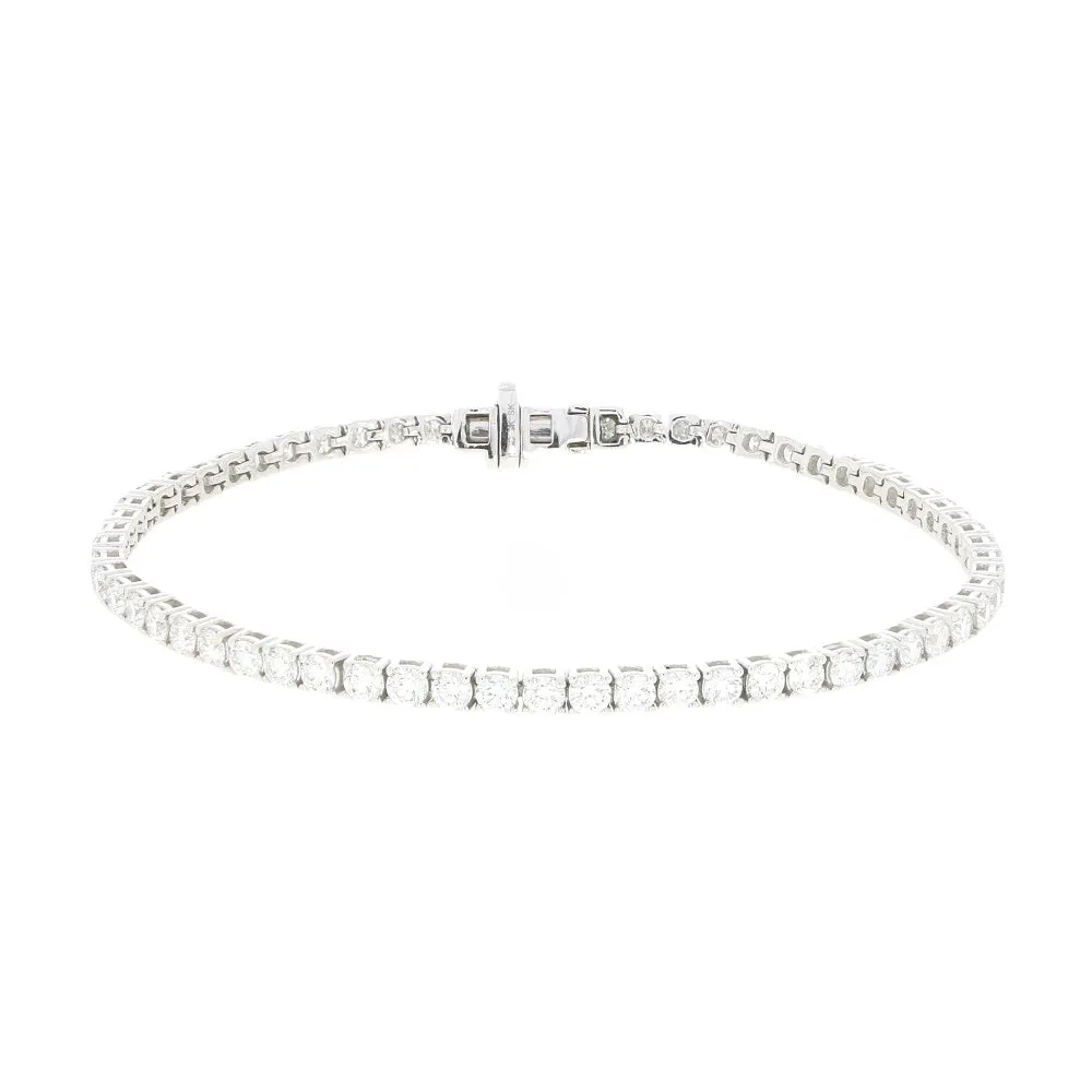 9ct White Gold 4.00cts Lab Grown Diamond Tennis Bracelet