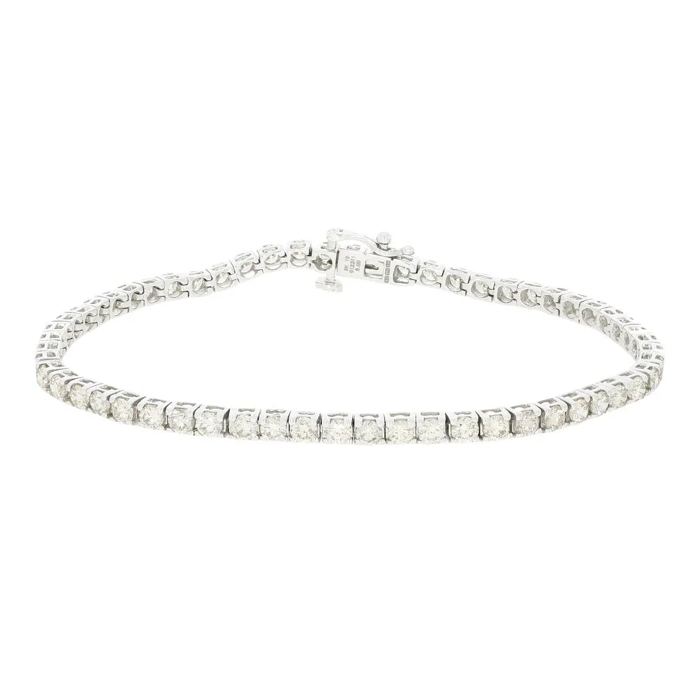 9ct White Gold 5.00cts Brilliant Cut Diamond Line Tennis Bracelet