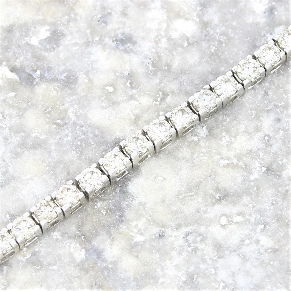 9ct White Gold 5.00cts Brilliant Cut Diamond Line Tennis Bracelet
