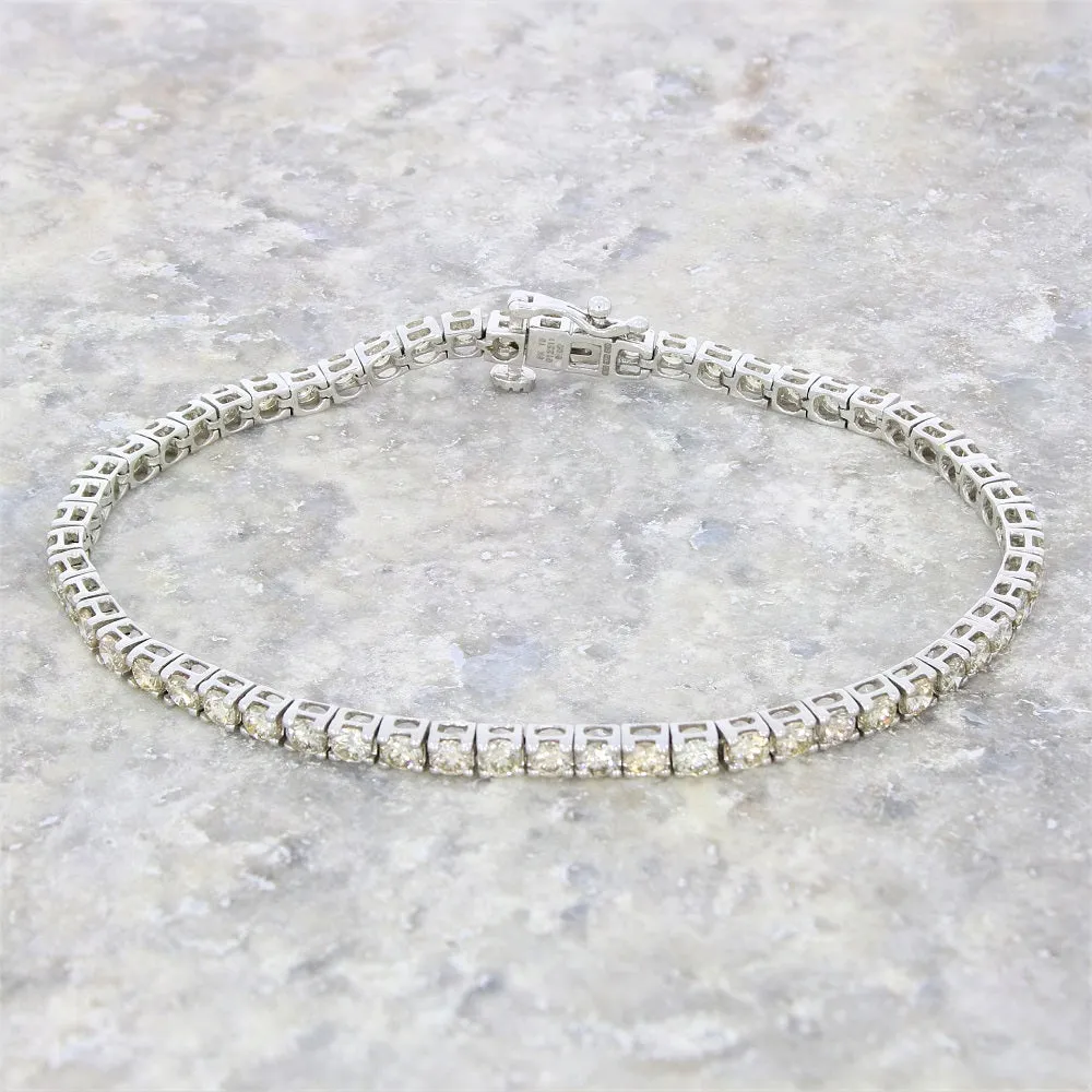 9ct White Gold 5.00cts Brilliant Cut Diamond Line Tennis Bracelet