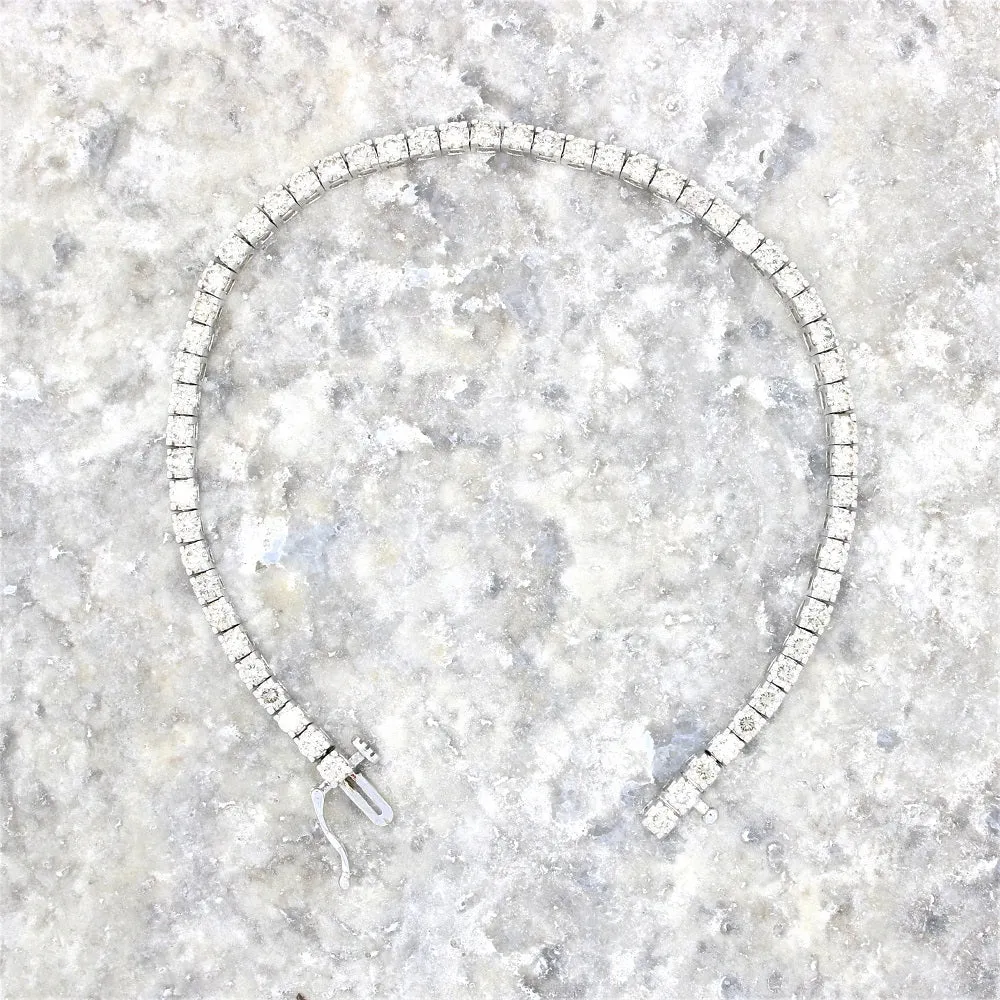 9ct White Gold 5.00cts Brilliant Cut Diamond Line Tennis Bracelet