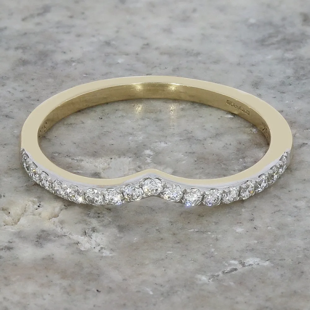 9ct Yellow Gold 0.20cts Diamond Set Wishbone Ring