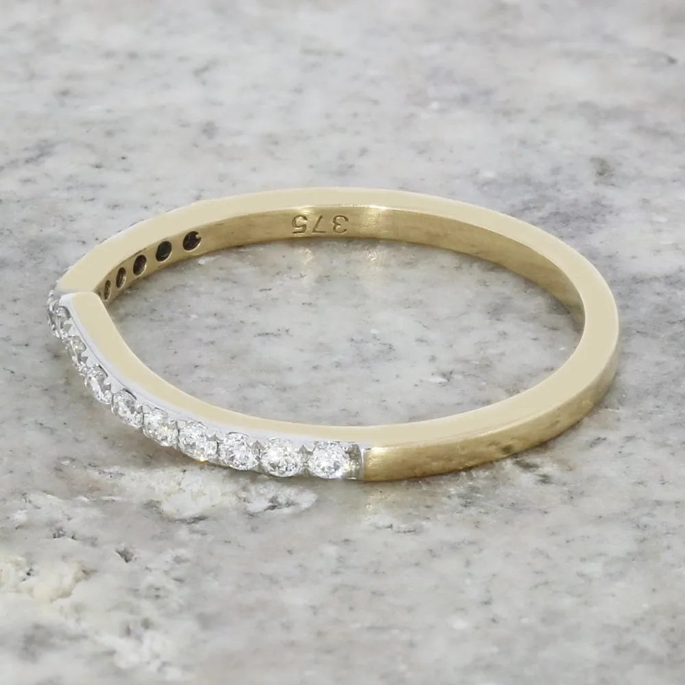 9ct Yellow Gold 0.20cts Diamond Set Wishbone Ring