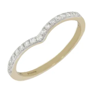 9ct Yellow Gold 0.20cts Diamond Set Wishbone Ring