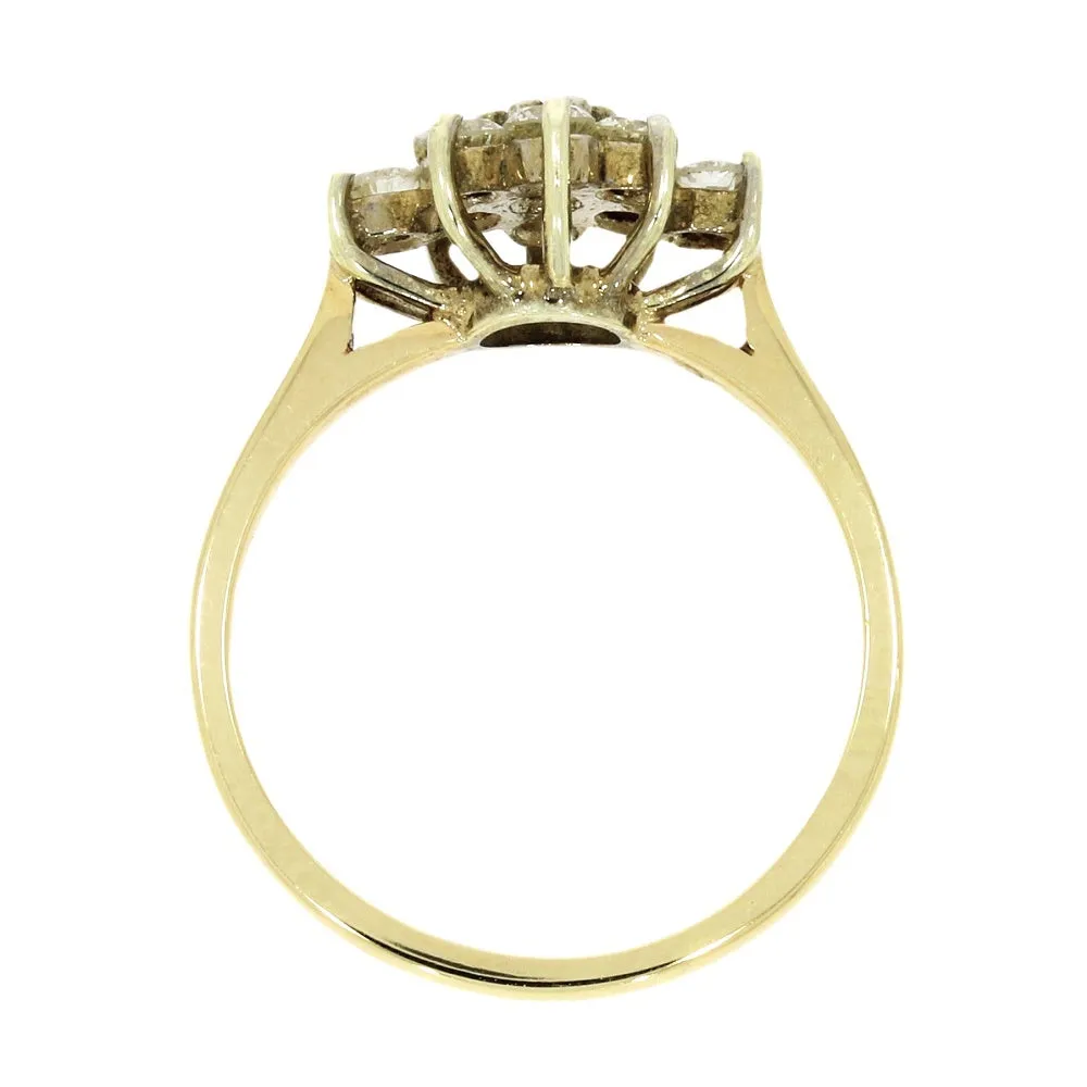 9ct Yellow Gold 0.52ct Brilliant Cut Diamond Cluster Ring
