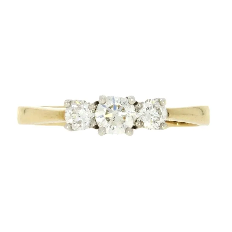 9ct Yellow Gold 0.56ct Diamond Graduated Trilogy Ring