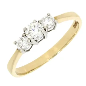 9ct Yellow Gold 0.56ct Diamond Graduated Trilogy Ring