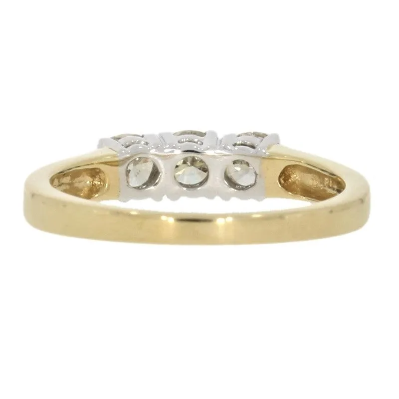 9ct Yellow Gold 0.72ct Diamond Trilogy Ring