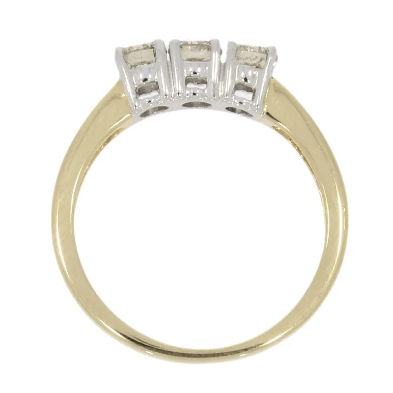 9ct Yellow Gold 0.72ct Diamond Trilogy Ring