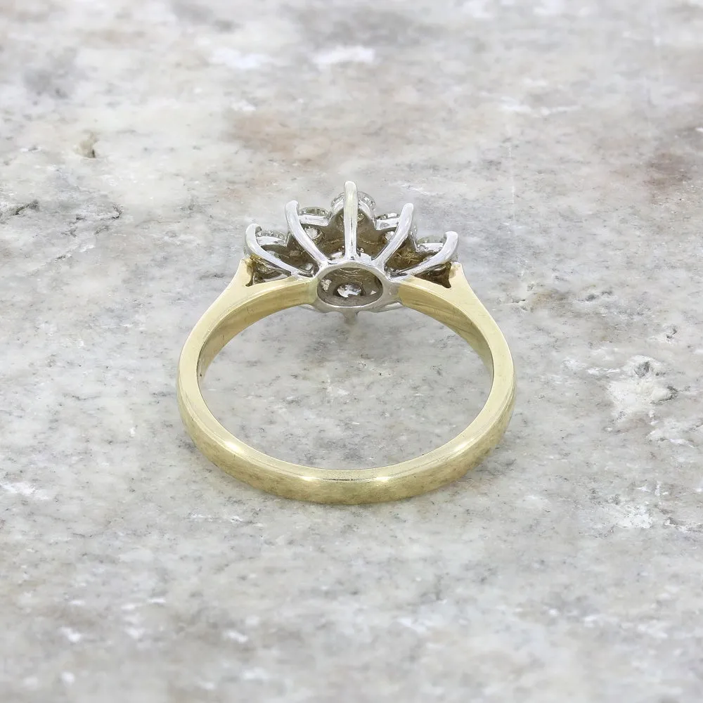 9ct Yellow Gold 0.77ct Diamond Cluster Ring
