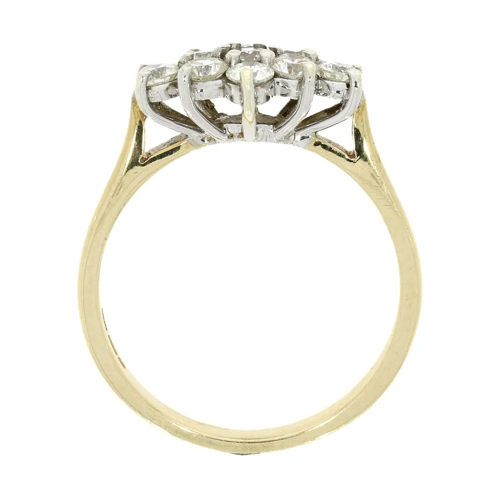 9ct Yellow Gold 0.77ct Diamond Cluster Ring
