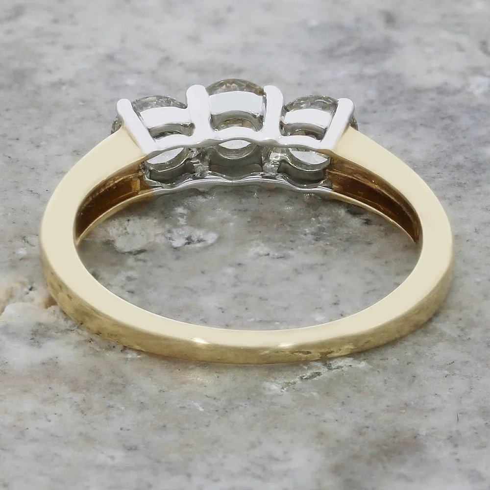 9ct Yellow Gold 0.98ct Diamond Trilogy Ring