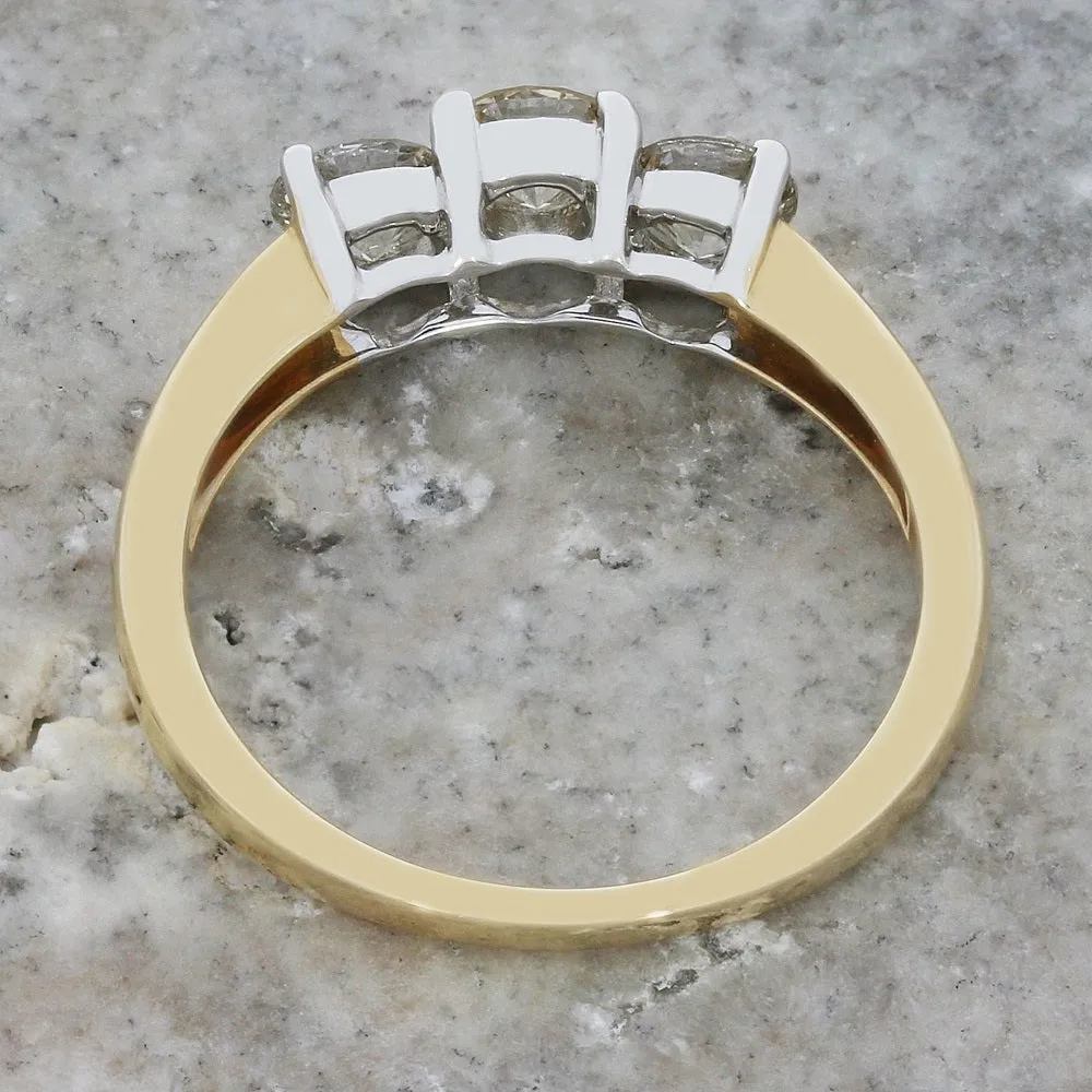 9ct Yellow Gold 0.98ct Diamond Trilogy Ring