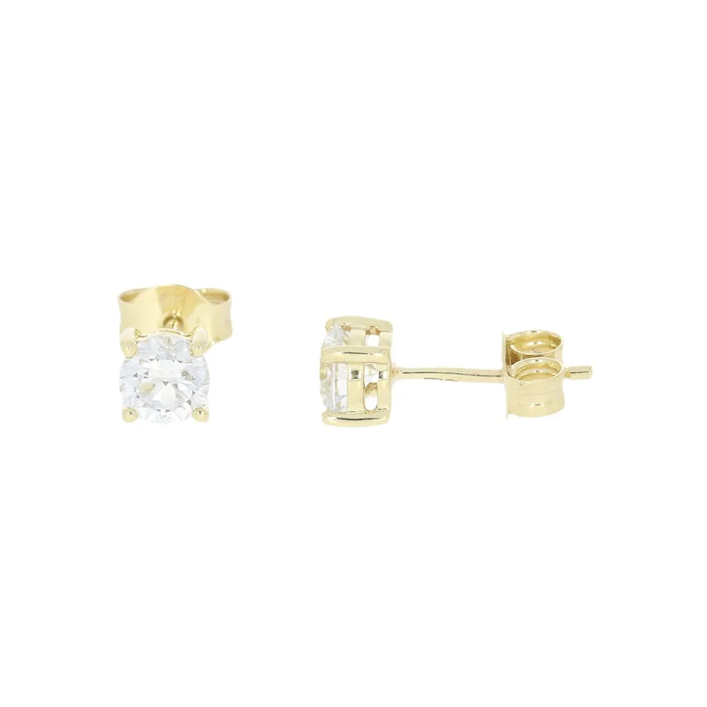 9ct Yellow Gold 1.05cts Lab Created Brilliant Cut Diamond Solitaire Stud Earrings
