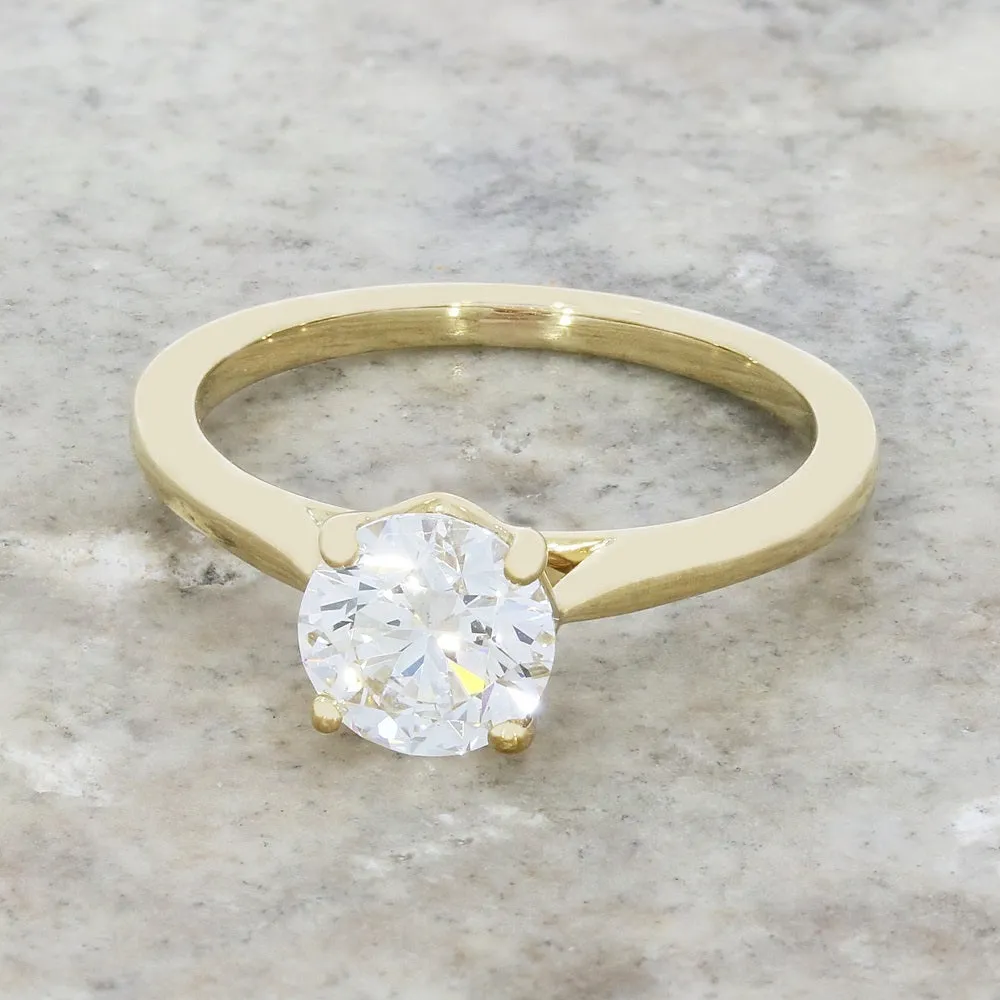 9ct Yellow Gold 1.21ct Brilliant Cut Lab Grown Diamond Solitaire Ring D VS 2