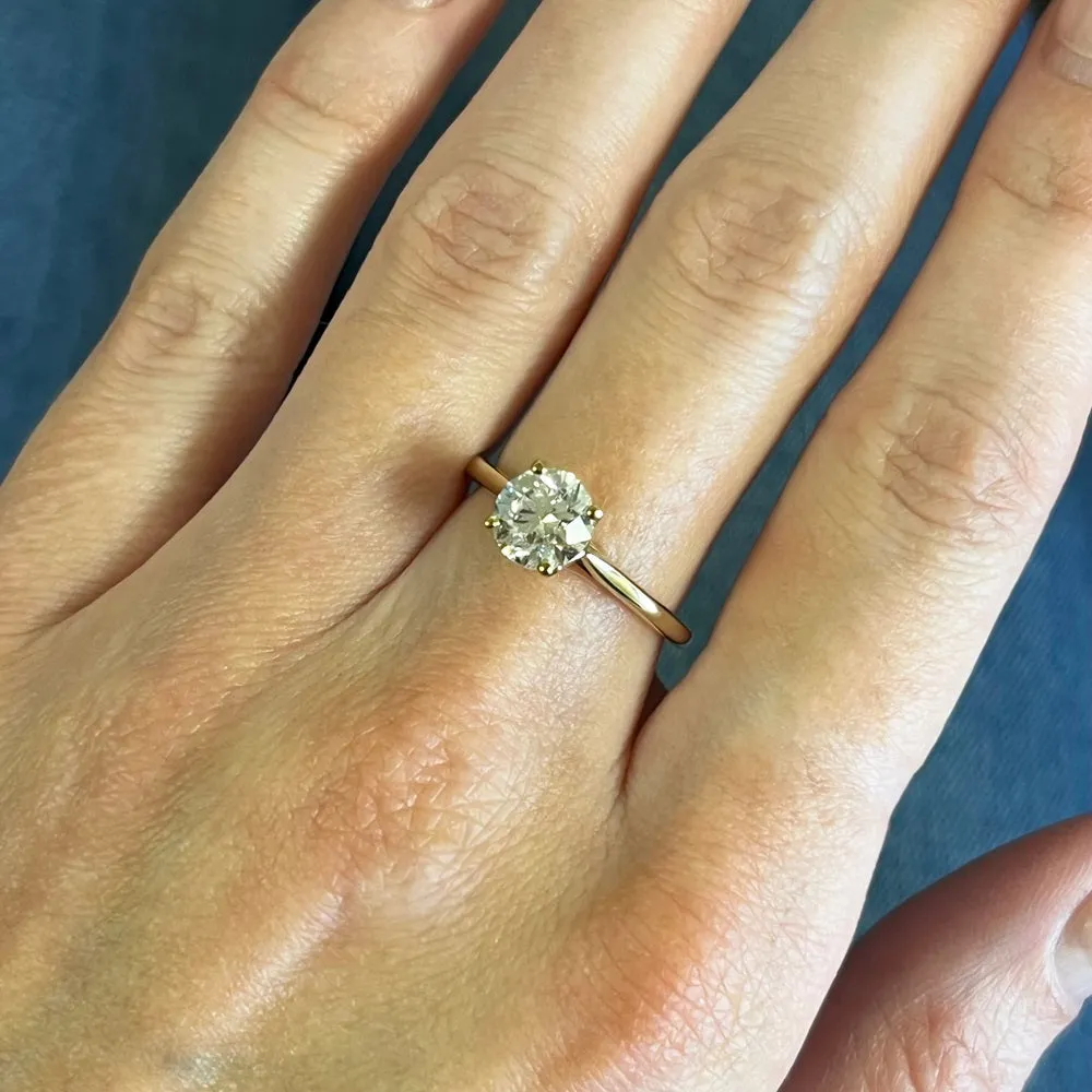 9ct Yellow Gold 1.21ct Brilliant Cut Lab Grown Diamond Solitaire Ring D VS 2