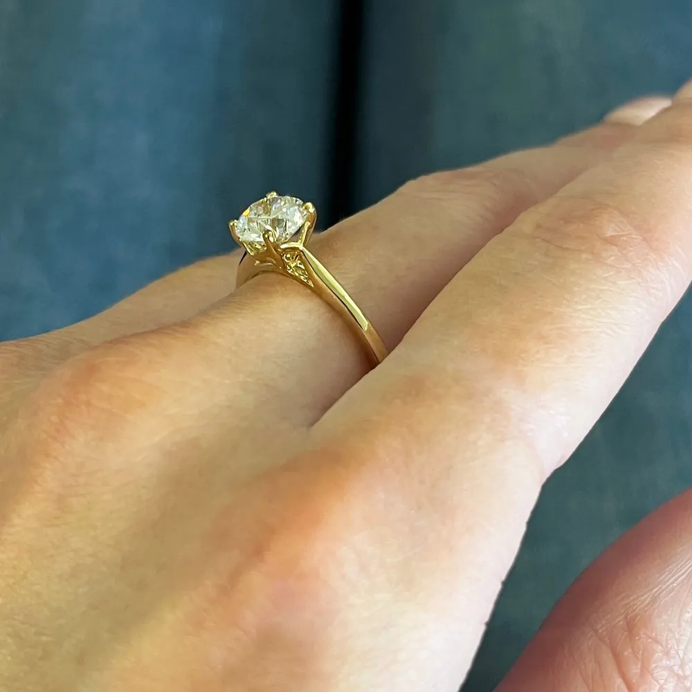 9ct Yellow Gold 1.21ct Brilliant Cut Lab Grown Diamond Solitaire Ring D VS 2