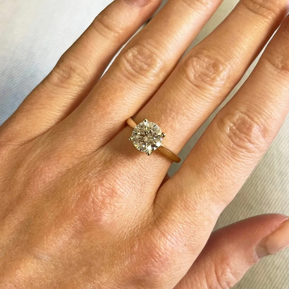 9ct Yellow Gold 1.99ct Brilliant Cut Lab Grown Diamond Solitaire Ring E SI1