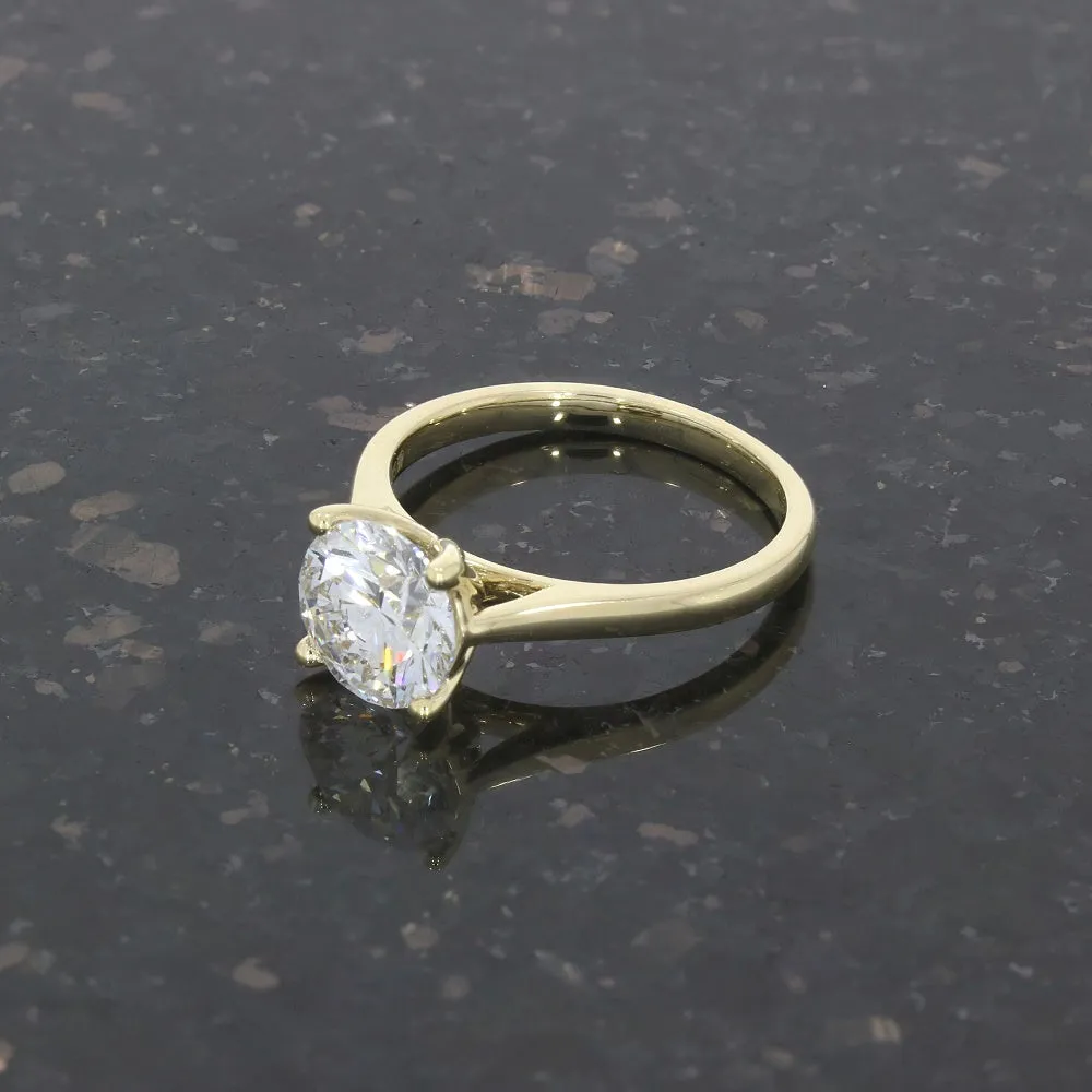 9ct Yellow Gold 1.99ct Brilliant Cut Lab Grown Diamond Solitaire Ring E SI1
