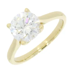 9ct Yellow Gold 1.99ct Brilliant Cut Lab Grown Diamond Solitaire Ring E SI1