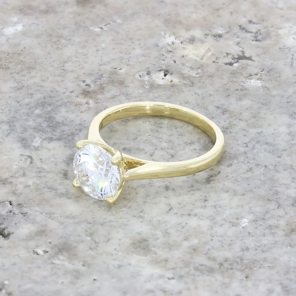 9ct Yellow Gold 1.99ct Brilliant Cut Lab Grown Diamond Solitaire Ring E SI1